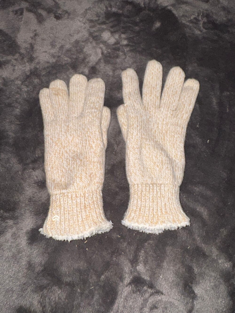 Isotonic Cream Knit Gloves Fleece Lined